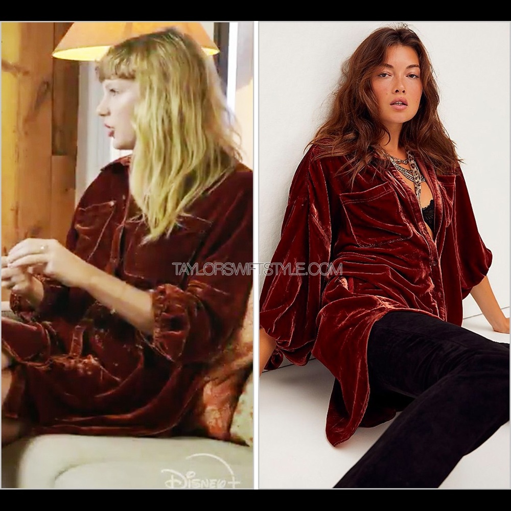 Free People Lux Velvet Shirtdress Shirt Dress S seen on Taylor Swift Folklore